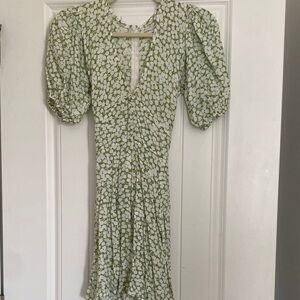 Faithfull the Brand XS/2 Green Floral Dress